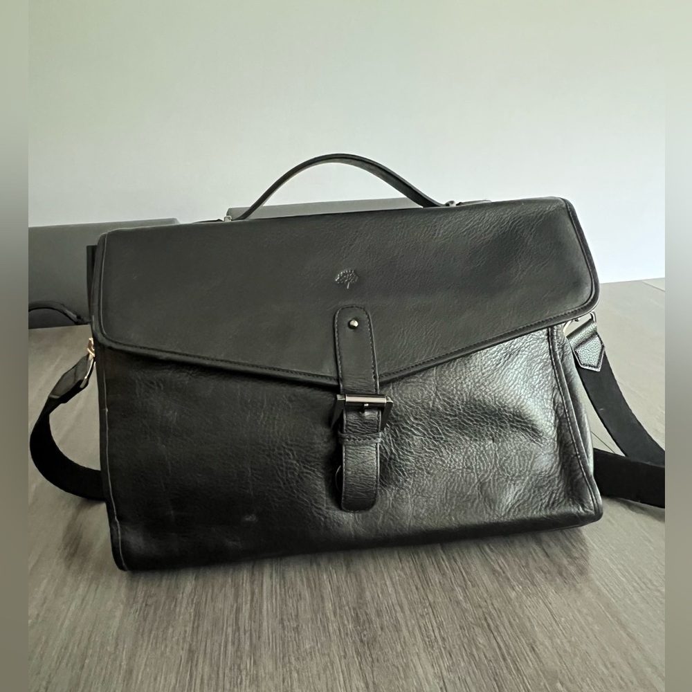 Mulberry Black Leather Laptop Satchel